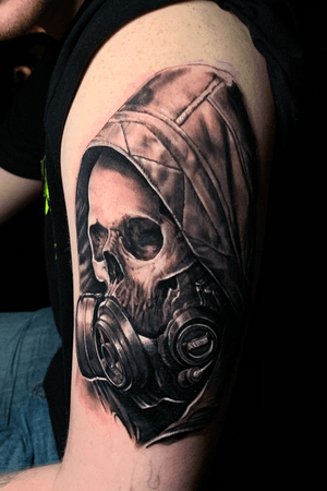 Black and grey , #skull Last Rites